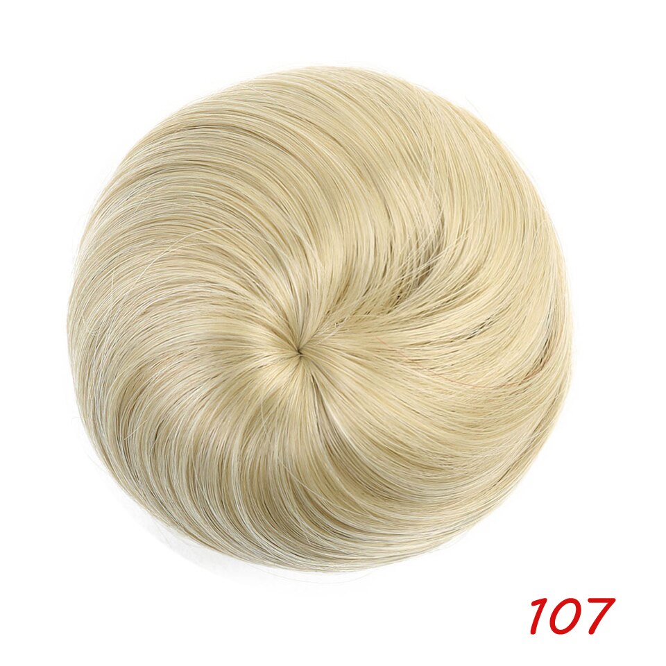 MEIFAN Synthetic Rubber Band Drawstring Hair Bun Straight Short Hair Buns Dount Chignon Updo Cover Ponytail Extensions: 107