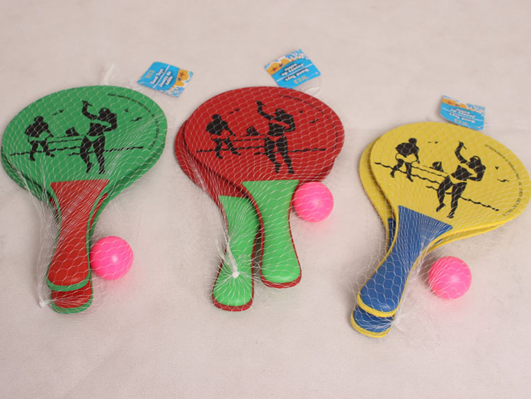 3 color Beach Ball Rackets Wooden Set Of 2 Paddles Ball Adult Sand Team Games Tennis/ Badminton/Pingpong Racket Paddles