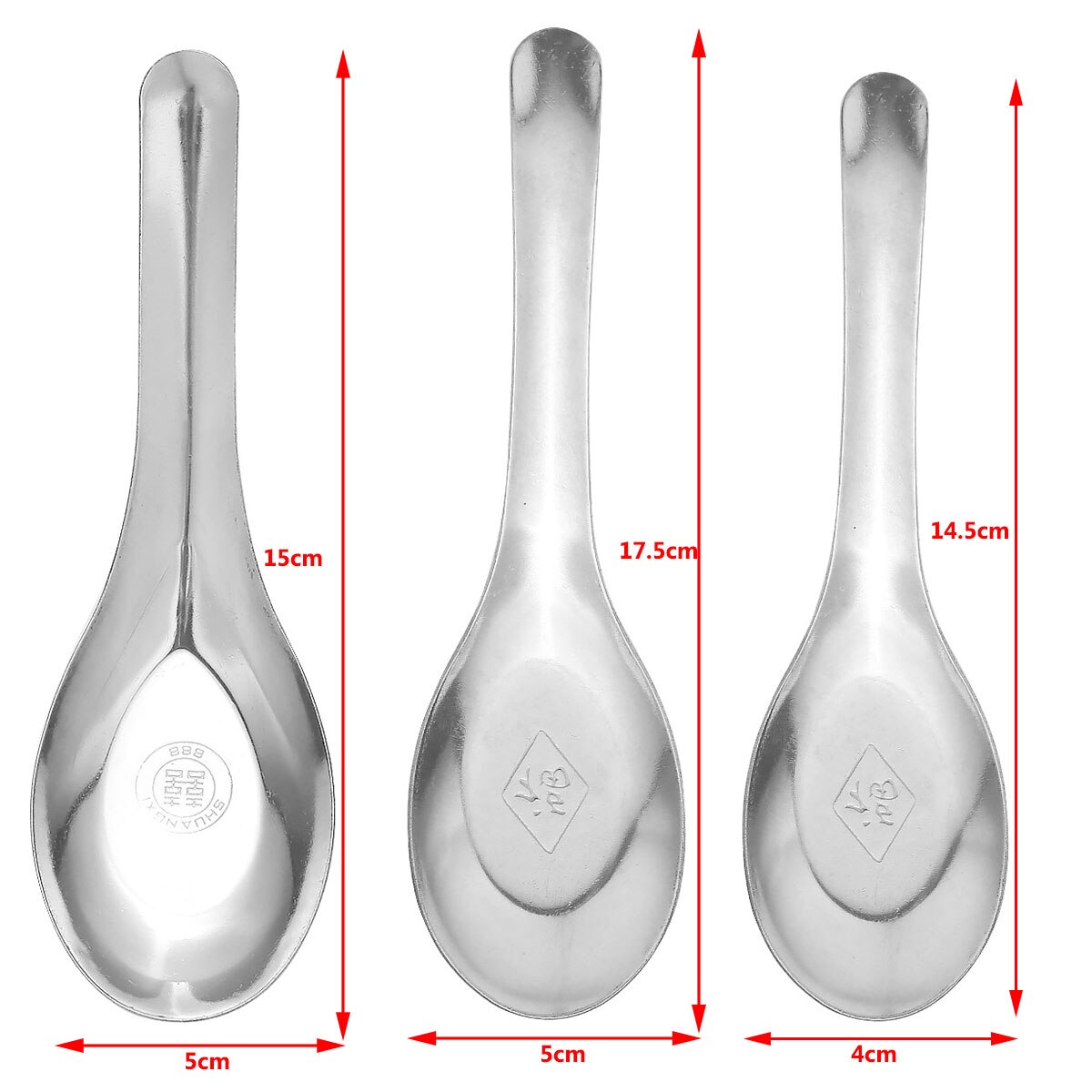 10Pcs Stainless Steel Rice Soup Spoon Chinese Spoons Cutlery Cooking Utensil Table Spoon with Long Handle for Kitchen Restaurant