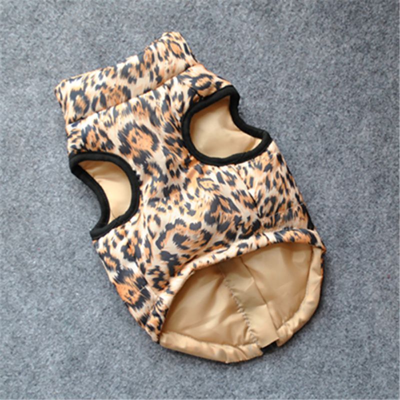 Kæledyr hundetøj leopard mønster hvalpe hunde vest tøj små hunde varm vest hundetøj kostume