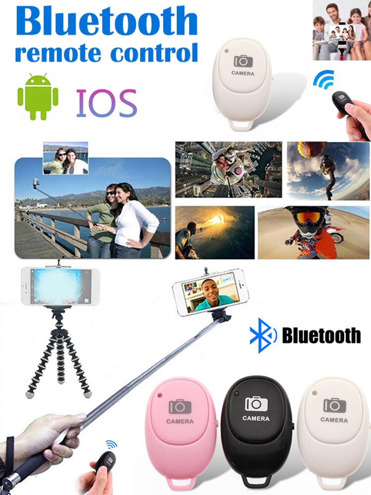 Control remoto para obturador de cámara, Bluetooth, botón de selfi inalámbrico, para teléfonos inteligentes y Android IOS, artefacto controlador