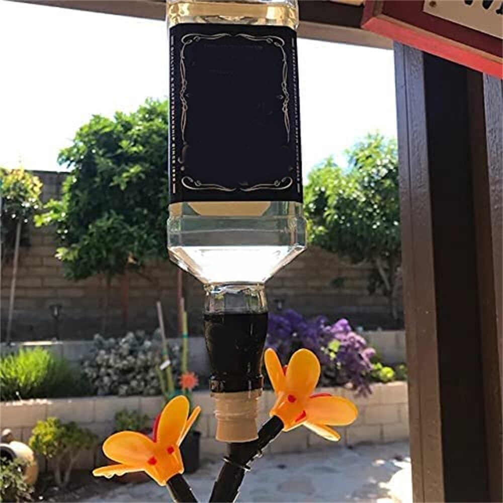 Flower Hummingbird Feeder Kit DIY Recycling Bottle Hanging Feeder for Outdoor Recycled Wine Bottle Accessories PR