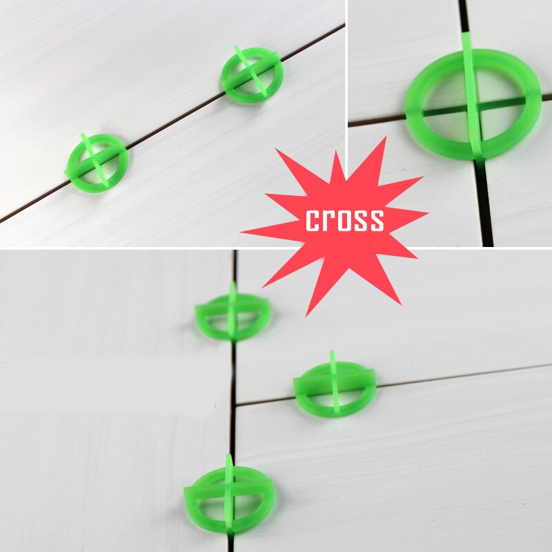 100pcs Reusable Cross Tile Leveling Alignment Wall Floor Locator Recyclable Plastic Tile Leveling System Base Spacer Top