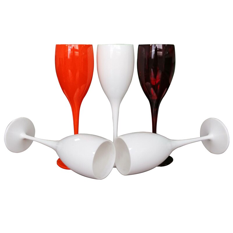 Moet Champagne Flutes Glasses Plastic Dishwasher-Safe White Acrylic Champagne Transparent Wine Glass Stemware