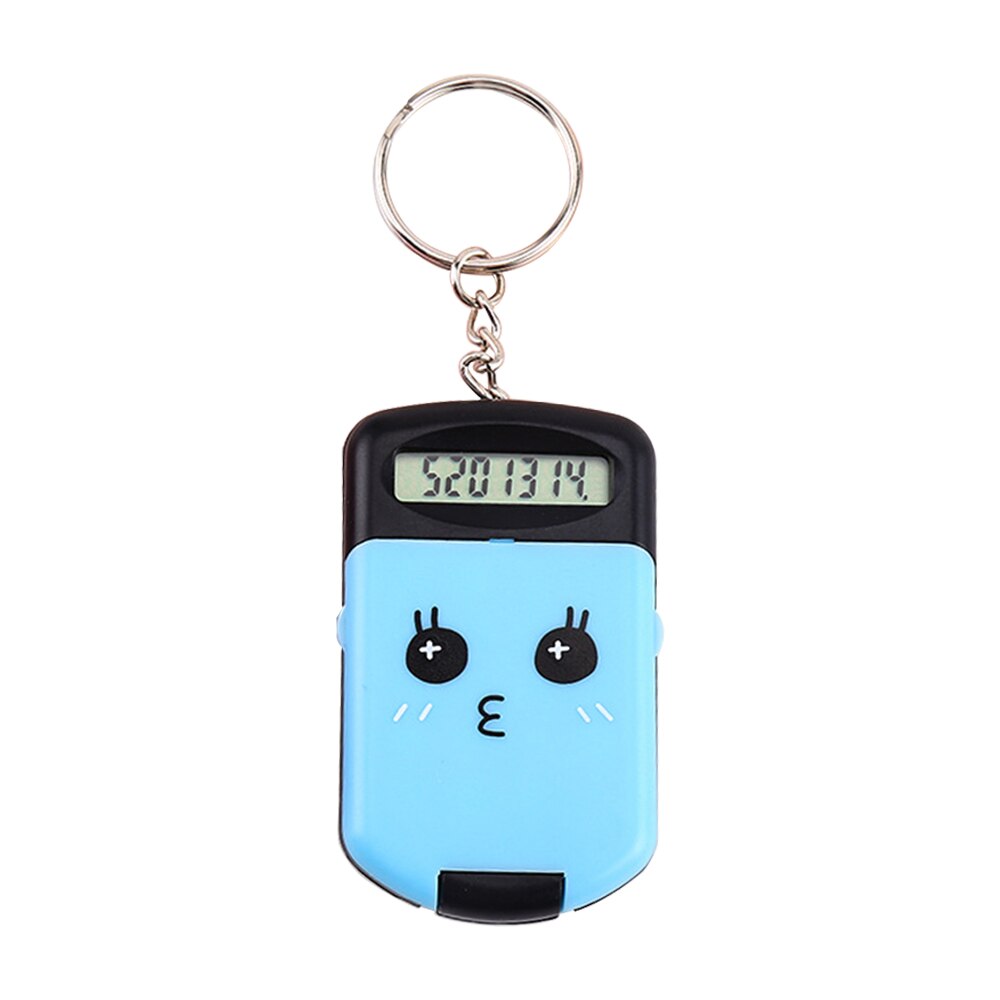 Mini Calculator Cute Cartoon with Keychain 8 Digits Display Portable Pocket Size Calculator for Children School Supplies