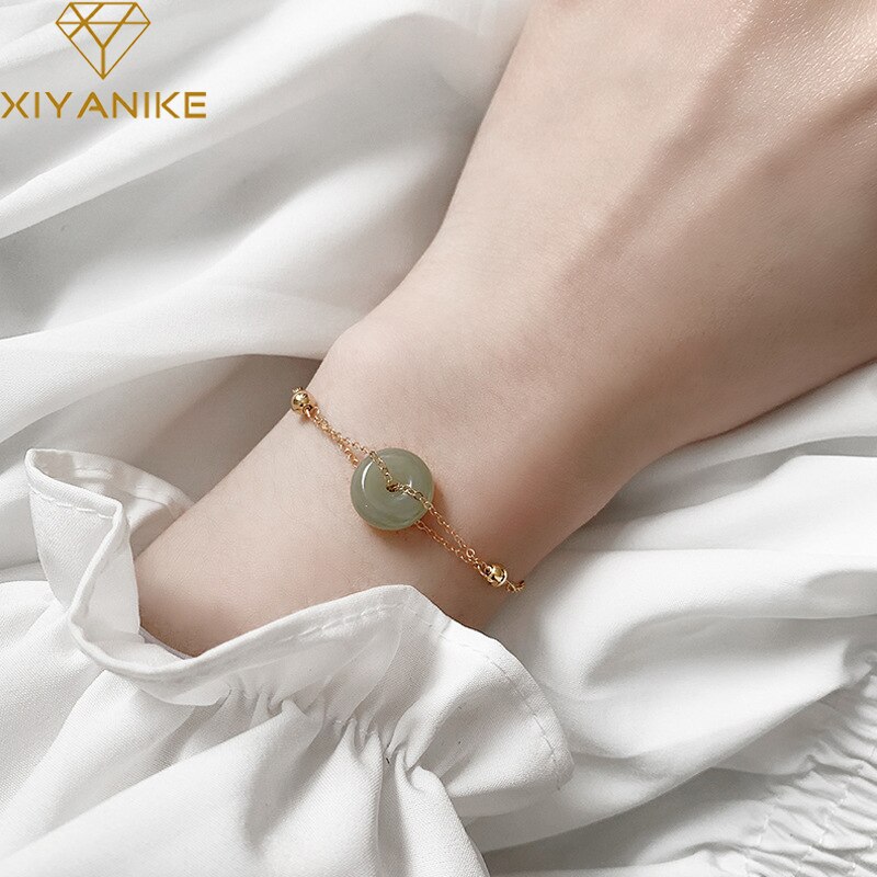 Xiyanike Zilver Kleur Ronde Tian Armband Voor Vrouwen Meisjes Exquisite Charm Hand Sieraden