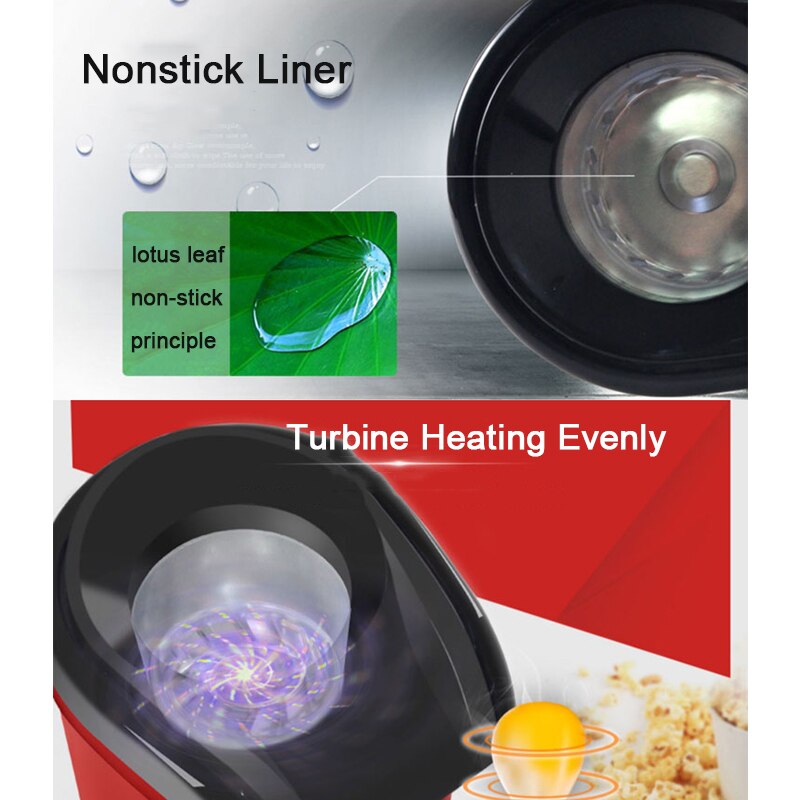 Nowa domowa maszyna robić popcornu na gorące powietrze ekspres urządzenie mikrofalowe pyszny i zdrowy pomysł na prezent dla dzieci domowej roboty DIY prażona kukurydza film przekąska