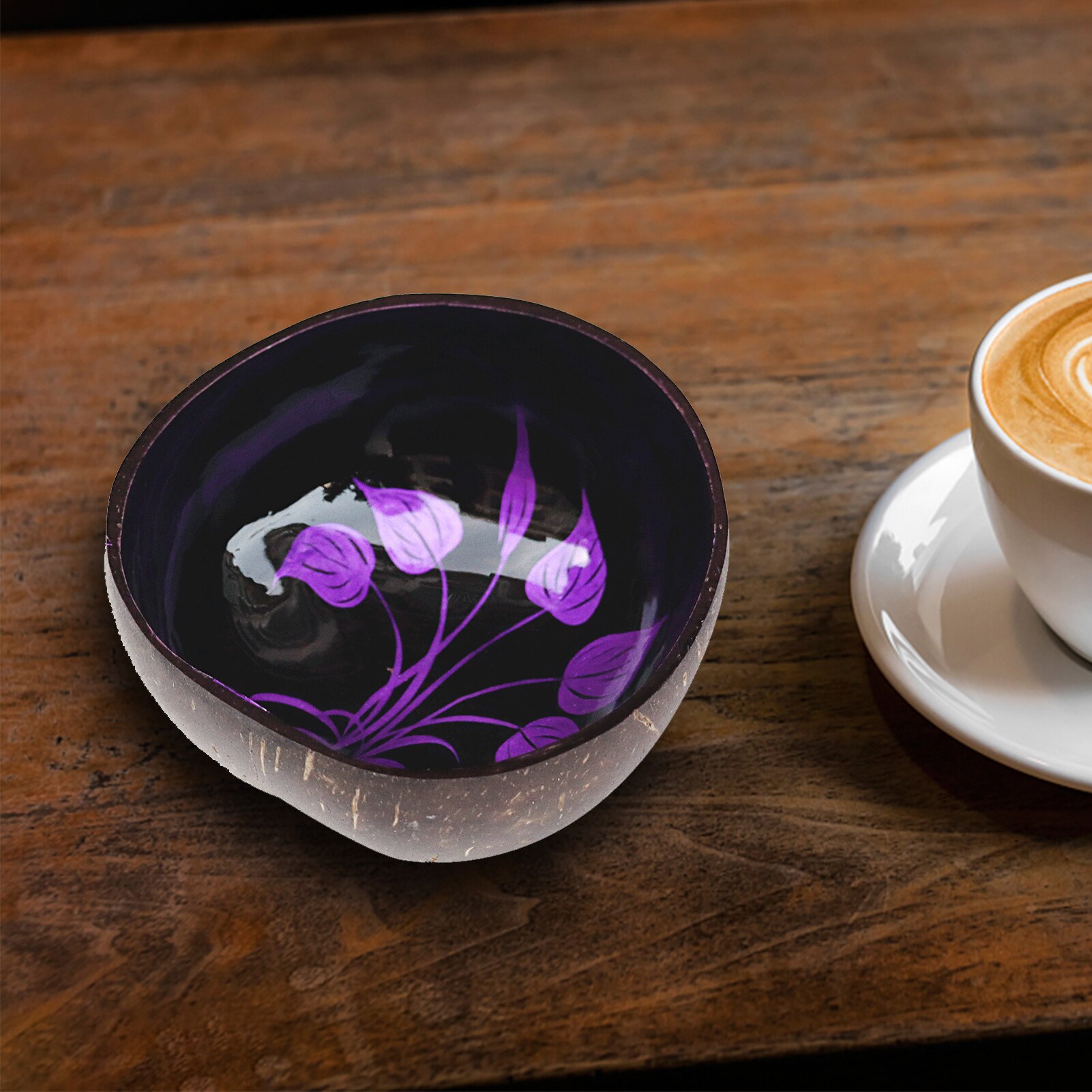 Coconut Shell Bowl Candy Sald Rice Food Tray Key Holder Storage Container Decor