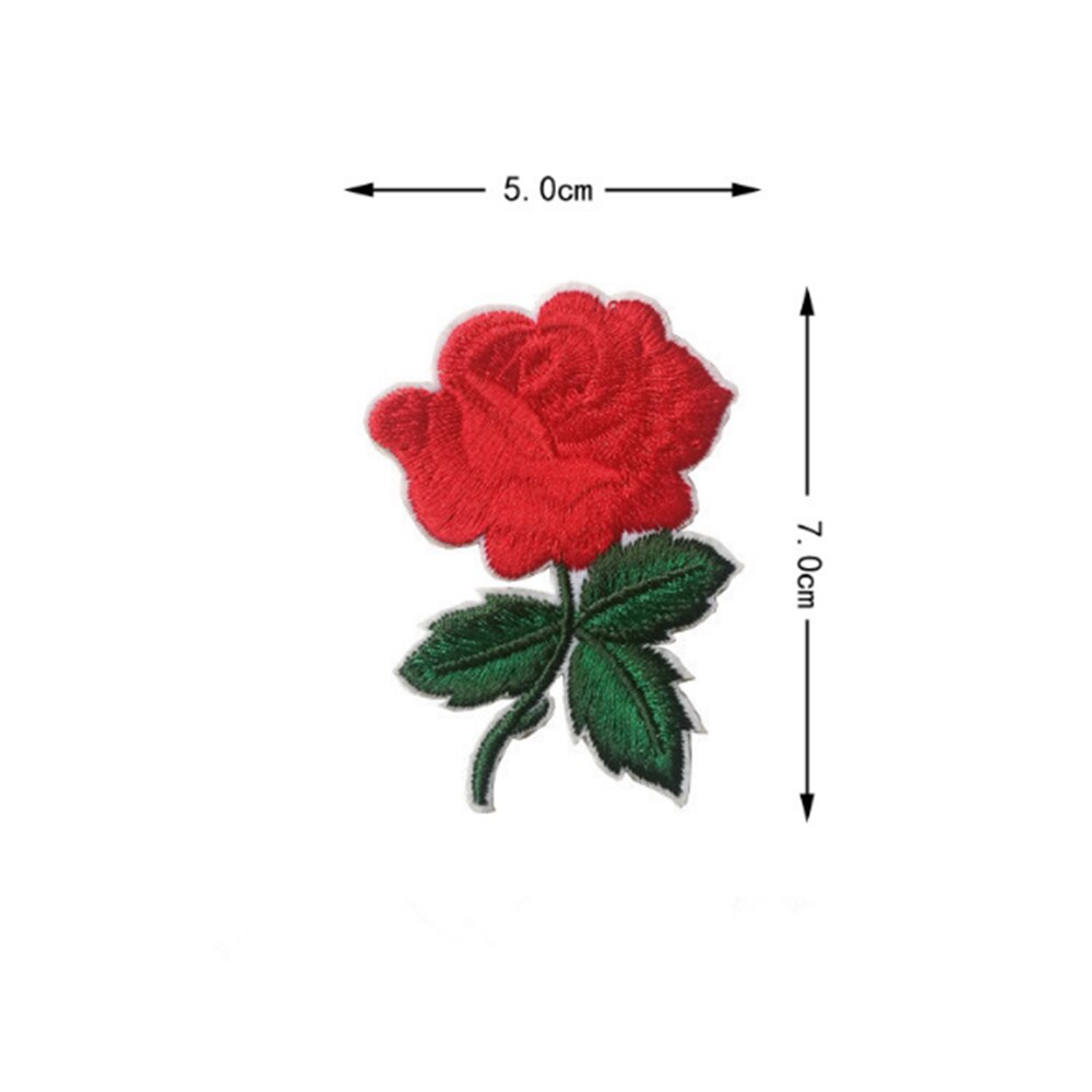 Leuke Kleurrijke Rose Applique Bloemen Patch Geborduurde Naaien op Kleding Tassen Handgemaakte DIY Craft Ornament Stof Sticker