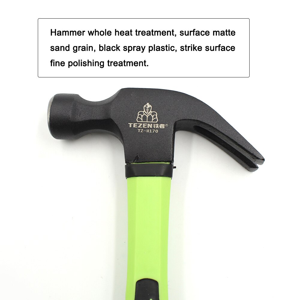 TEZEN Steel Tube Claw Hammer Woodworking Tool Claw Hammer Heavy Duty All Purpose Hammer Home Improvement Tools