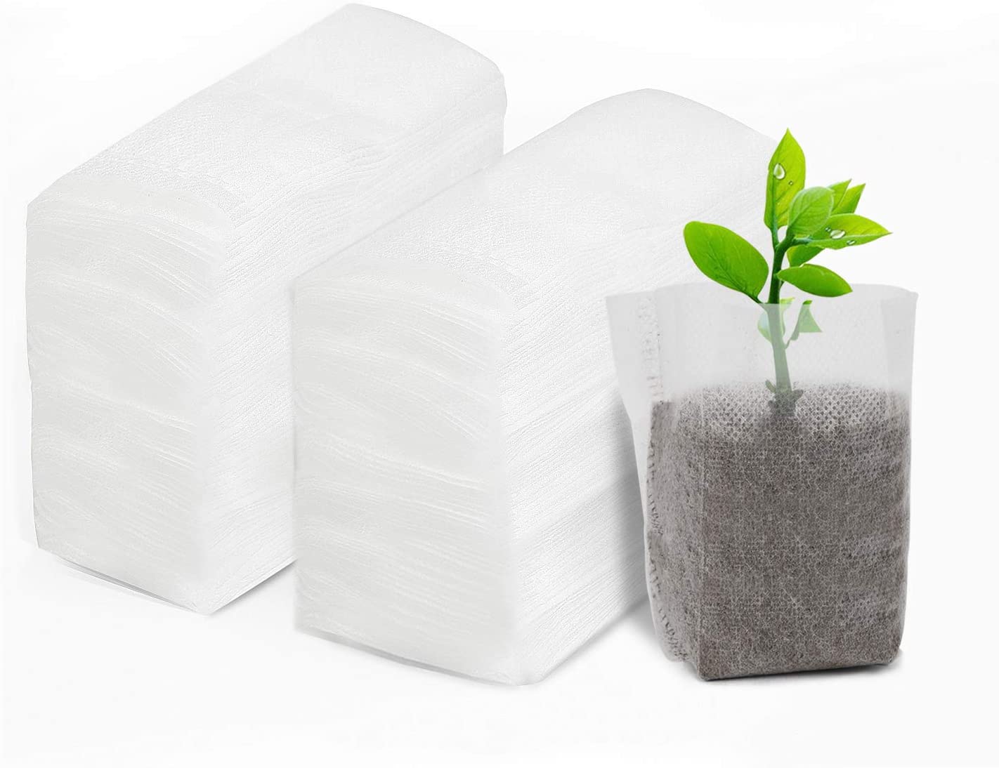 100PCS Nursery Plant Grow Bags Biodegradable Nonwoven Fabric Growing Planter Planting Pots Garden Eco-Friendly Ventilate Bag