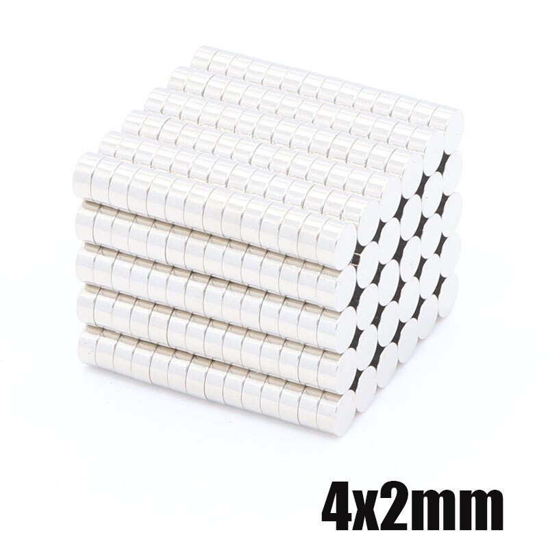 500Pcs 4x2 mm Neodymium Magnet N35 Small Round Mini Super Strong Super Powerful Magnetic Magnets Disc For Craft 4 x 2 mm