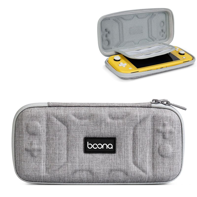 Opbevaringstaske til nintendo switch lite bærbar rejsebeskyttende eva klud hård skal til nintend switch lite etui 2 farver: Lysegrå