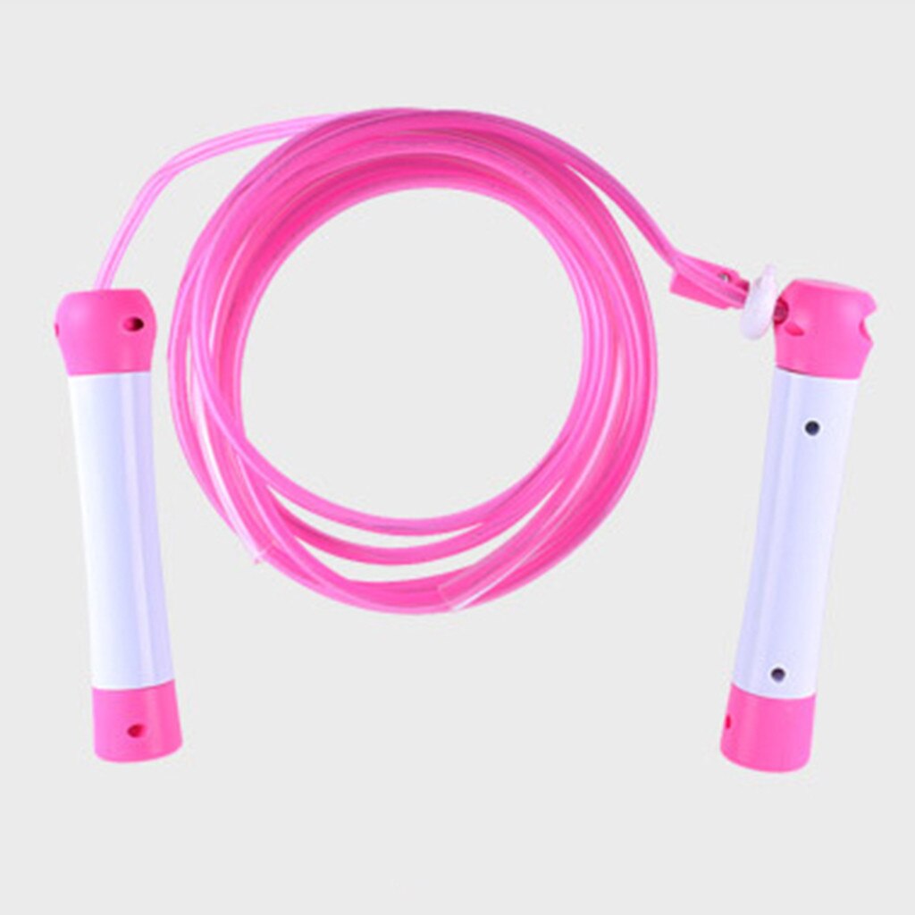 Kids LED Light Flash Adjustable Movement Rope Skipping Kids Jump Rope Soft Beaded Tangle-Free Seg mented Length Adjustable#40