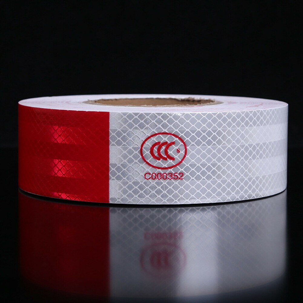 Rouleau de ruban adhésif réfléchissant 5cm x 15m, ruban de sécurité blanc et rouge pour remorque, bande chauffante à points, réfléchissant pour véhicule, accessoires de voiture