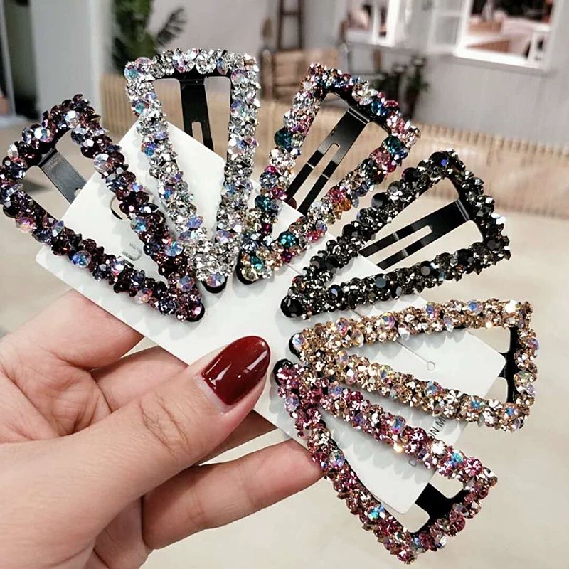 Meisjeshaarklauw geometrische imitatieparel haarspeld krab retro hartvormige kristallen haarspeldjes haaraccessoires voor vrouwen