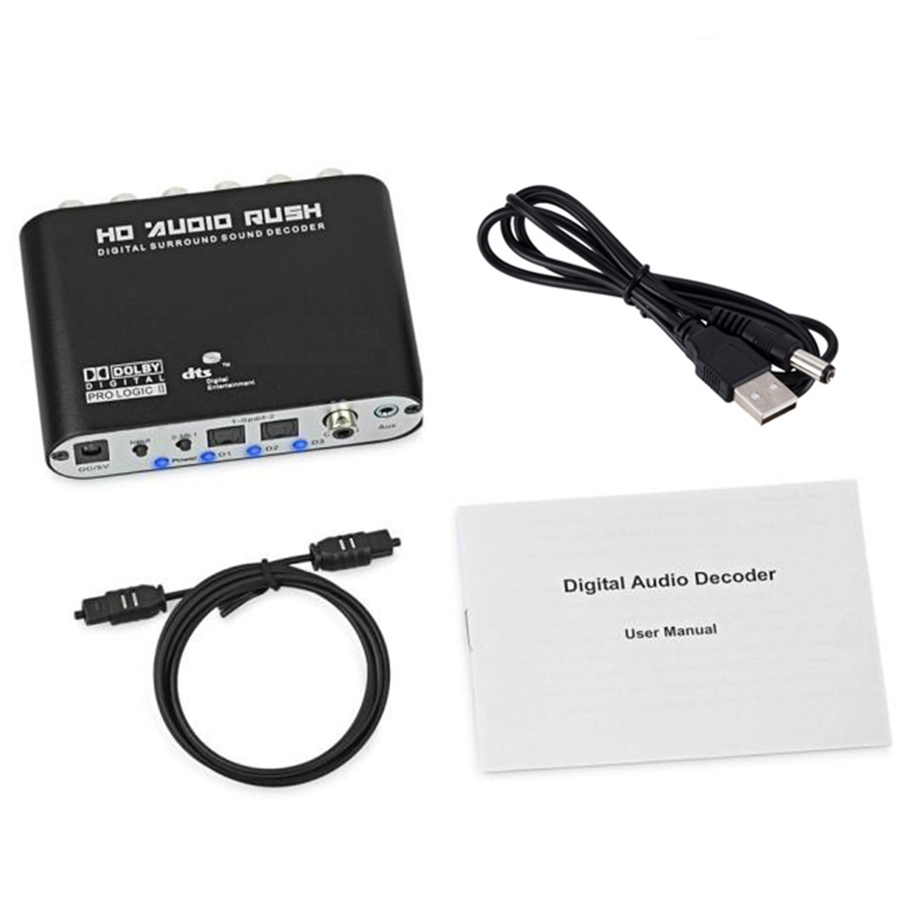 Décodeur Audio numérique 5.1 EU Dolby Dts/Ac-3 convertisseur optique à 5.1 canaux RCA analogique, adaptateur Audio, convertisseur amplificateur