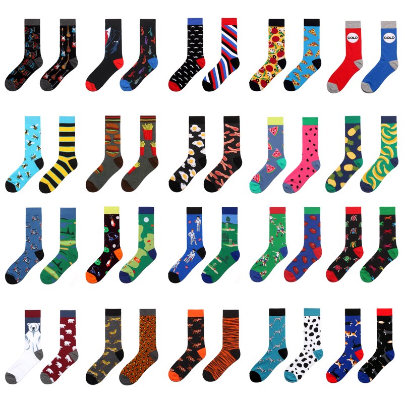 Calcetines alegres de algodón para hombre, medias coloridas de skateboard, divertidas, hip hop, de punto, yin y yang, informales