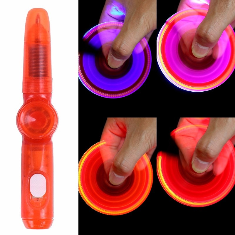 Led spinning kynä kuulakärkikynä fidget spinner hand top hehkuu pimeässä valossa edc stressin lievitys lelut lasten lelu koulutarvikkeet