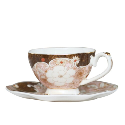 Luxury Bone China Coffee Cup and Saucers European Porcelain Afternoon Tea Pot Set Espresso Cups Drinkware DA60BYD: small