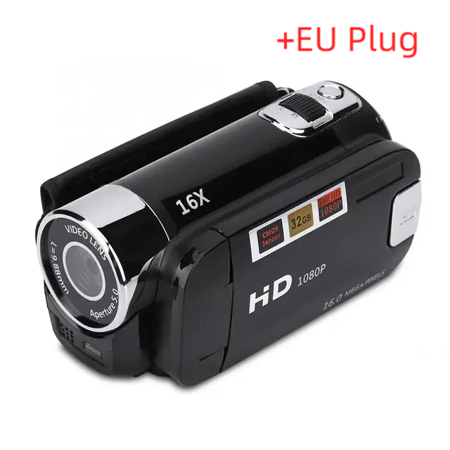 Mini Children's Digital Camera 270 Degree Rotation Screen HD 2MP Kids Birthday Christmas Portable Photo Video Camcorder: Blue / Bundle3