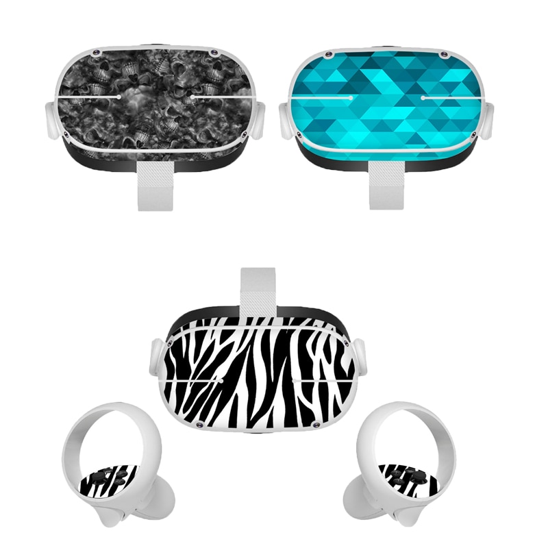 1set Cartoon Skin Decals for Oculus Quest 2 VR Glasses stickers PVC vr Headset Sticker For Oculus- Quest2 controller Accessories