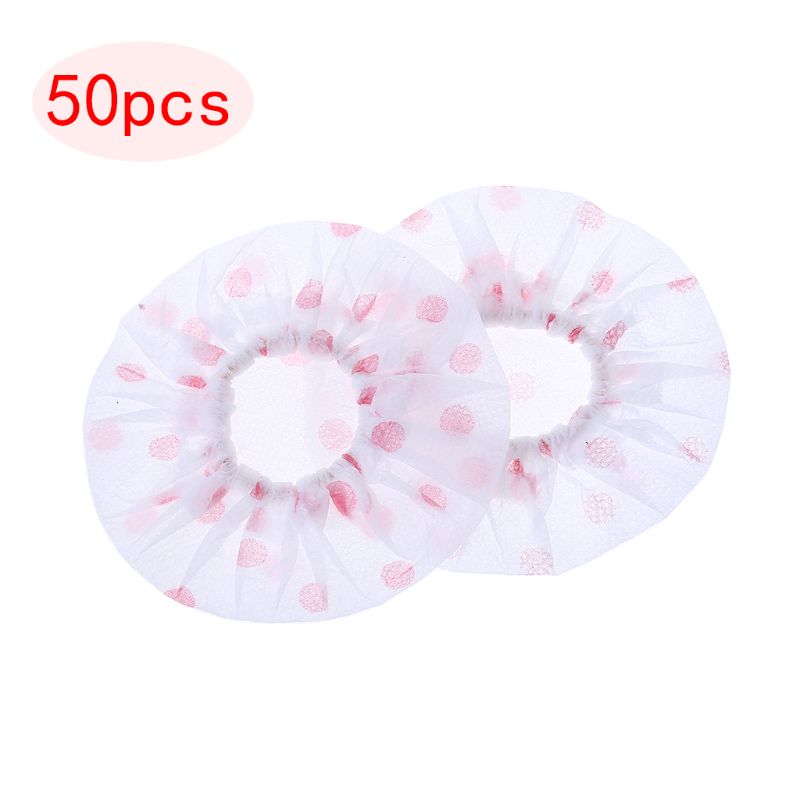 50Pair Disposable Non-woven Microphone Cover Removal Windscreen Protective Mic Cap Pad for KTV Karaoke Supplies: Pink