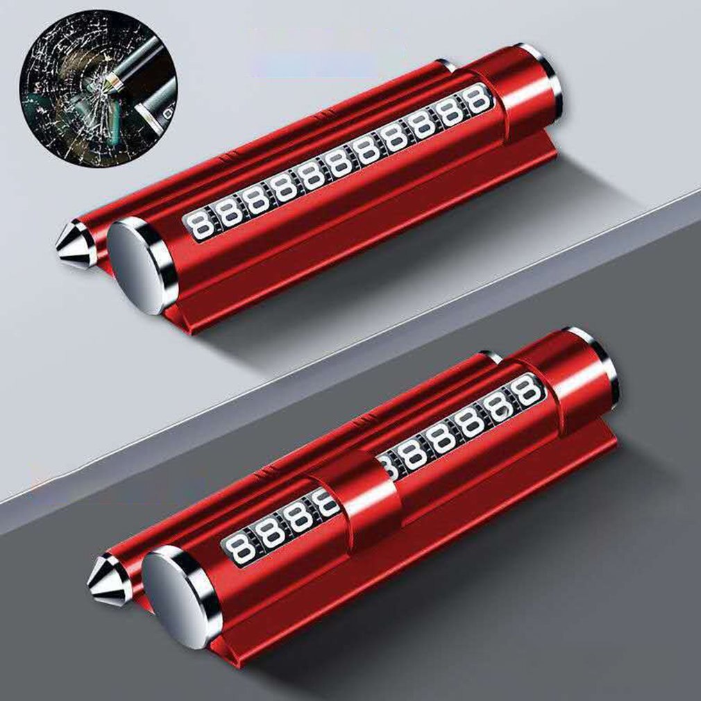 Temporary Mobile Parking Card Multifunctional Phone Number Plate Escape Safety Hammer Phone Holder Car Aromatherapy Phone Holder