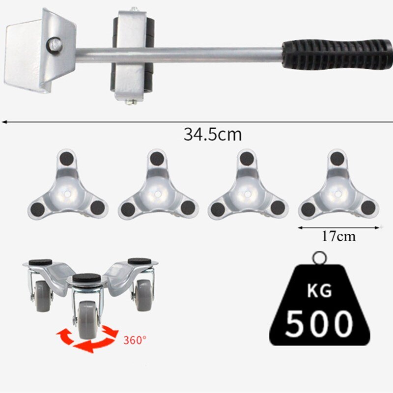 Heavy Cargo Moving Tools 150-500kg Load Bearing Handling Tool Home Bed Furniture Pulley Carrier Move Equipment Tool