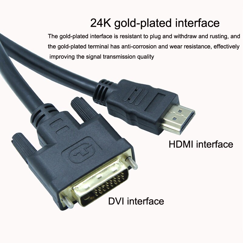 1080p 3d hdmi til dvi hdmi kabel 24+1 pin adapterkabler til lcd dvd hdtv xbox højhastigheds dvi hdmi kabel 1.5m 3m 5m 10m 15m 20m