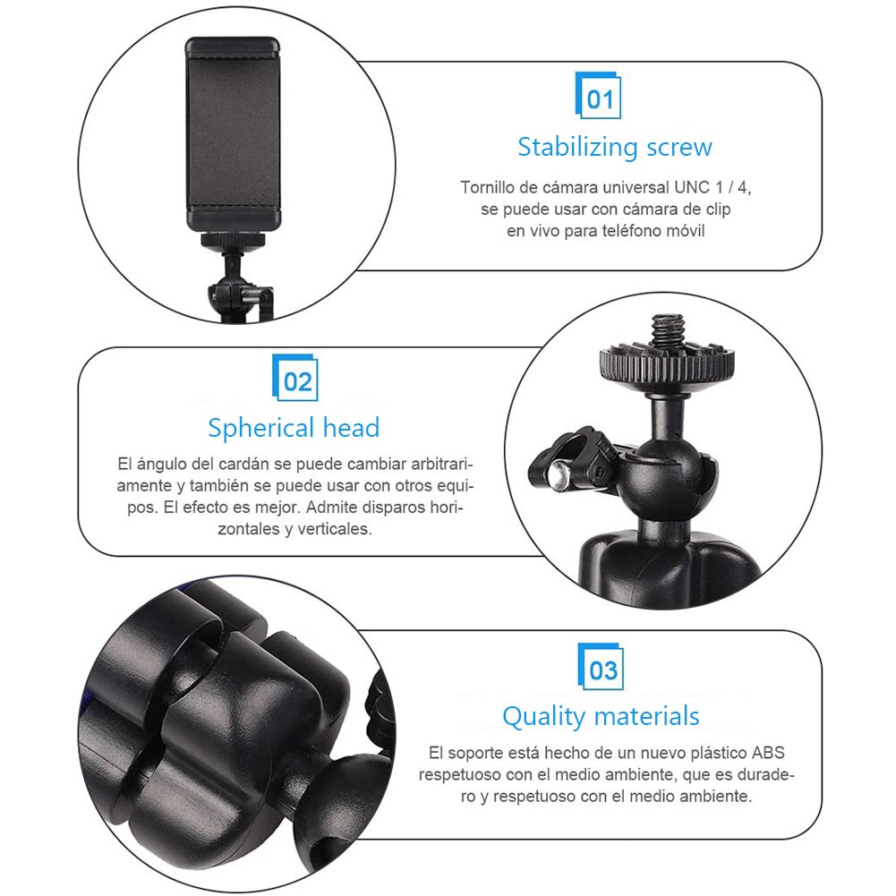 Sponge Octopus Tripod Mini Flexible Kit Outdoor Mobile Phone with Bluetooth Remote Shutter Decoration for Cellphone