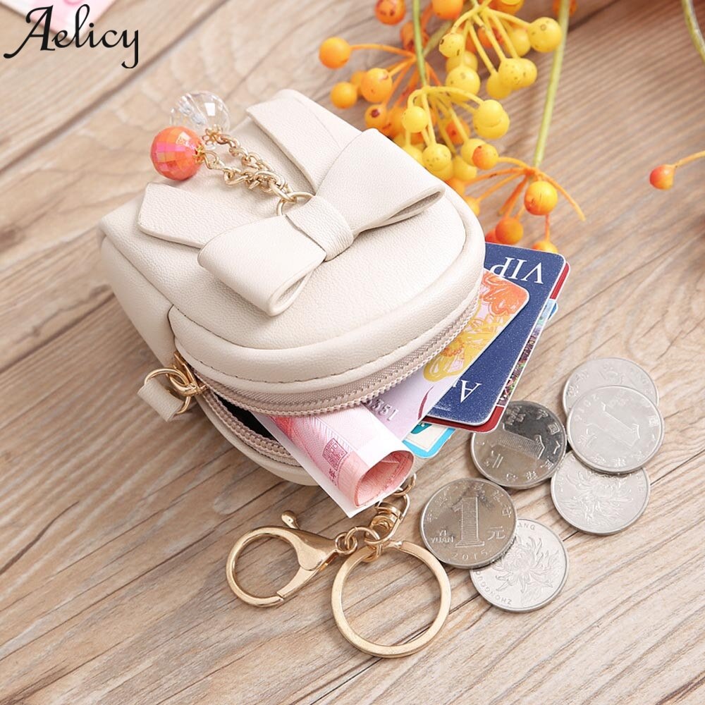 Aelicy Arco Mulheres de Couro Curto Carteira Bolsa Da Moeda Da Carteira Bolsa Saco Titular do Cartão de Crédito Titulares Mini Chaveiro Porta Moedas Com Zíper