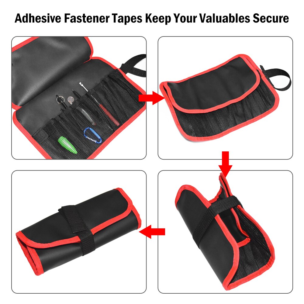 Bolsa de almacenamiento para señuelos de pesca, bolsa de PVC impermeable de poliéster, 12 ranuras, organizador de cebos, accesorios de pesca