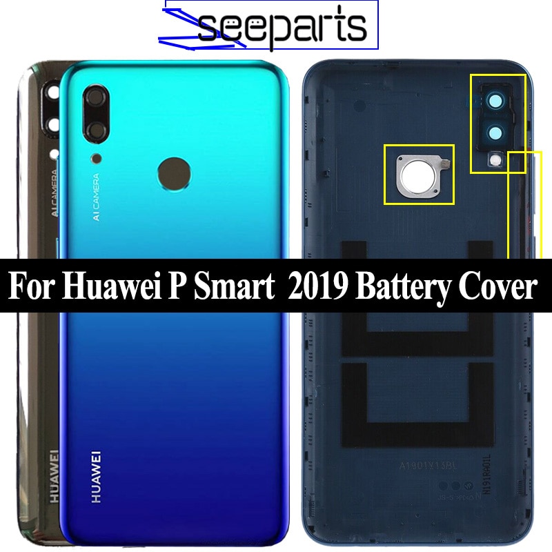 Original For Huawei P Smart POT-LX3 POT-L23 POT-LX1 POT-L21 POT-LX2 Back Battery Cover Door Housing case Rear Glass parts