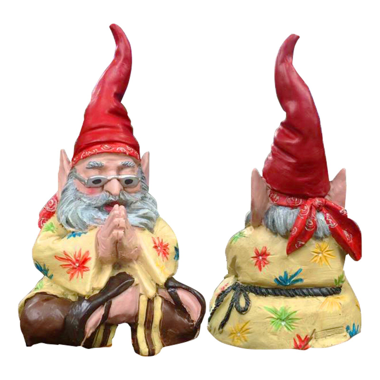 Garden Gnome Couple Statue – Hand-painted Gnome Garden Statues Weather-resistant Garden Decoration Outdoor Jardin: D
