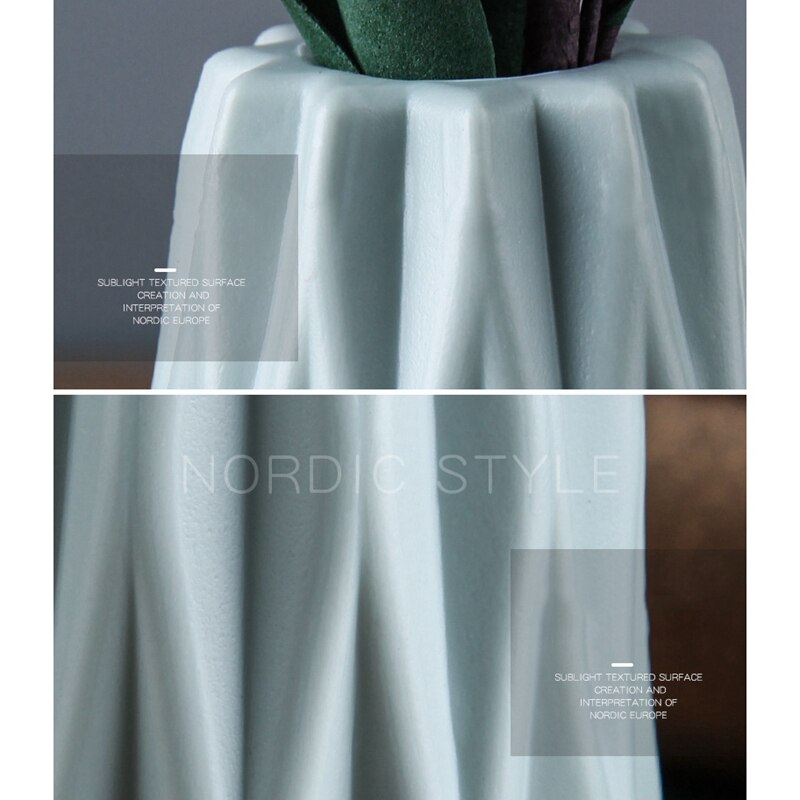 Flower Vase Decoration Home Plastic Vase White Imitation Ceramic Flower Basket Nordic Decoration Vases (Pink)