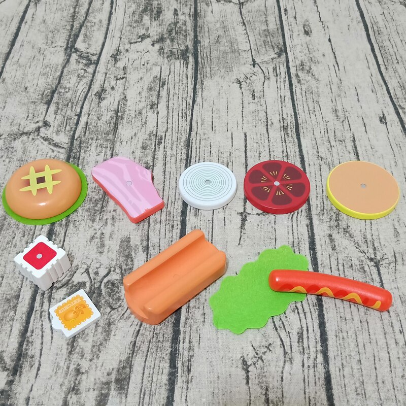 Baby Speelgoed Aardbei Simulatie Hamburger Frieten Houten Speelgoed Voor Kinderen Dog Set Kicthen Voedsel Speelgoed Educatief