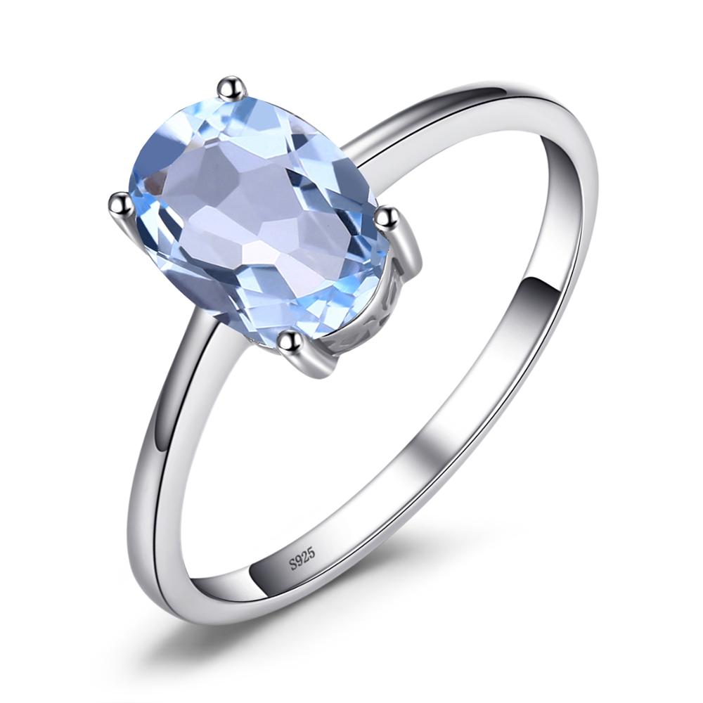 Himmel Blau Topas Kette Anhänger Halskette Ohrringe Ring einstellen 925 Sterling Silber Edelsteine Schmuck setzt Silber 925 Schmuck Für Frauen