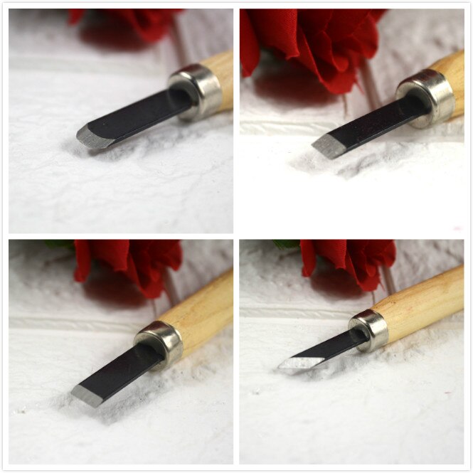 Wooden handles curved tools 12 different curve edge for rubber stamp DIY curve/grave