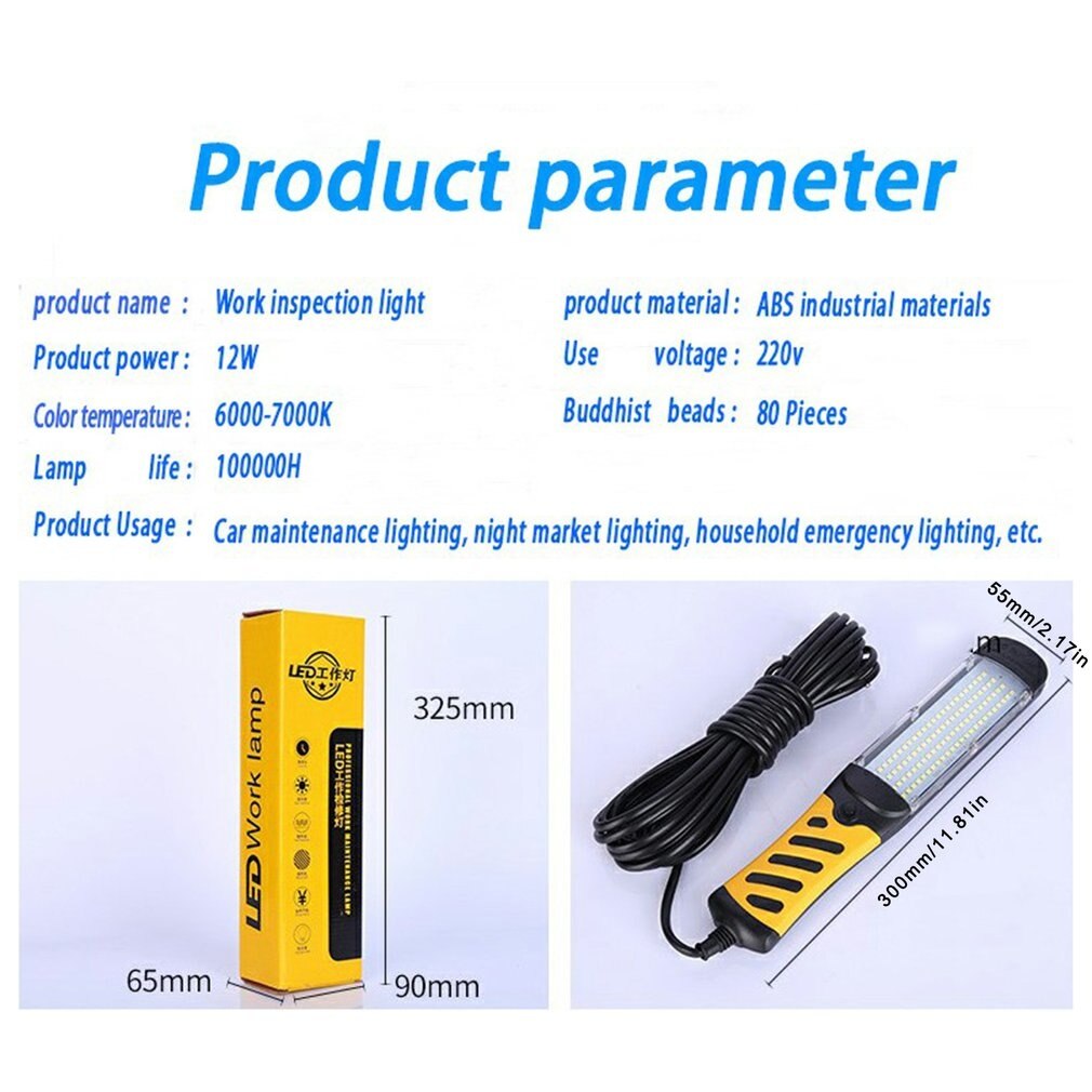 120 kralen draagbare inspectielamp Bedraad Praktisch draagbaar werklicht met krachtige magneet Roterende haak