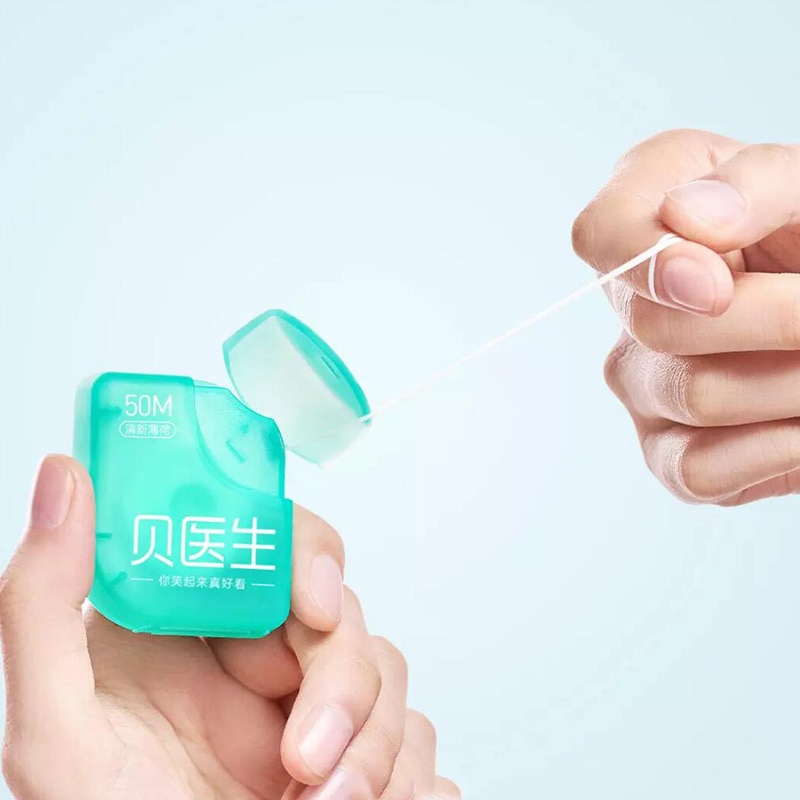 Dr. Bei Dental Floss Draagbare Picks Tanden Bleken Tandenstokers Stick Oral Care Reizen Hygiëne Tanden Bleken 50M Roll