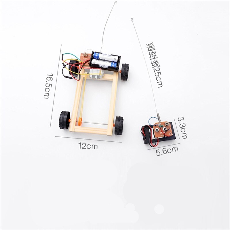 Diy assembly wireless remote control racing car model kit physics science experiments technology educational toy for children