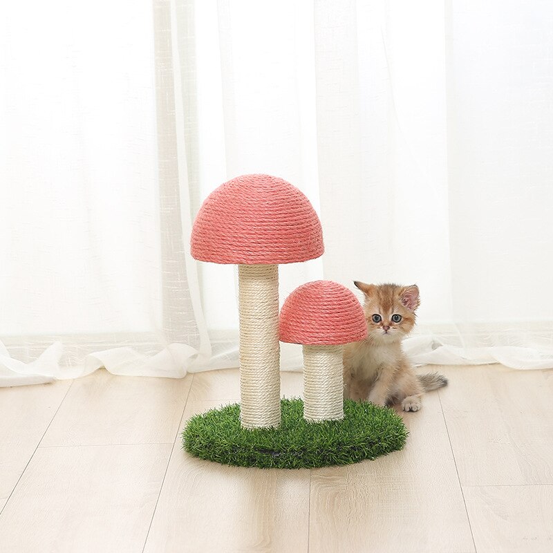 Chat escalade cadre lin naturel Tongtian colonne champignon gratter colonne Simulation pelouse résistant à l'usure jouet pour animaux de compagnie: 3