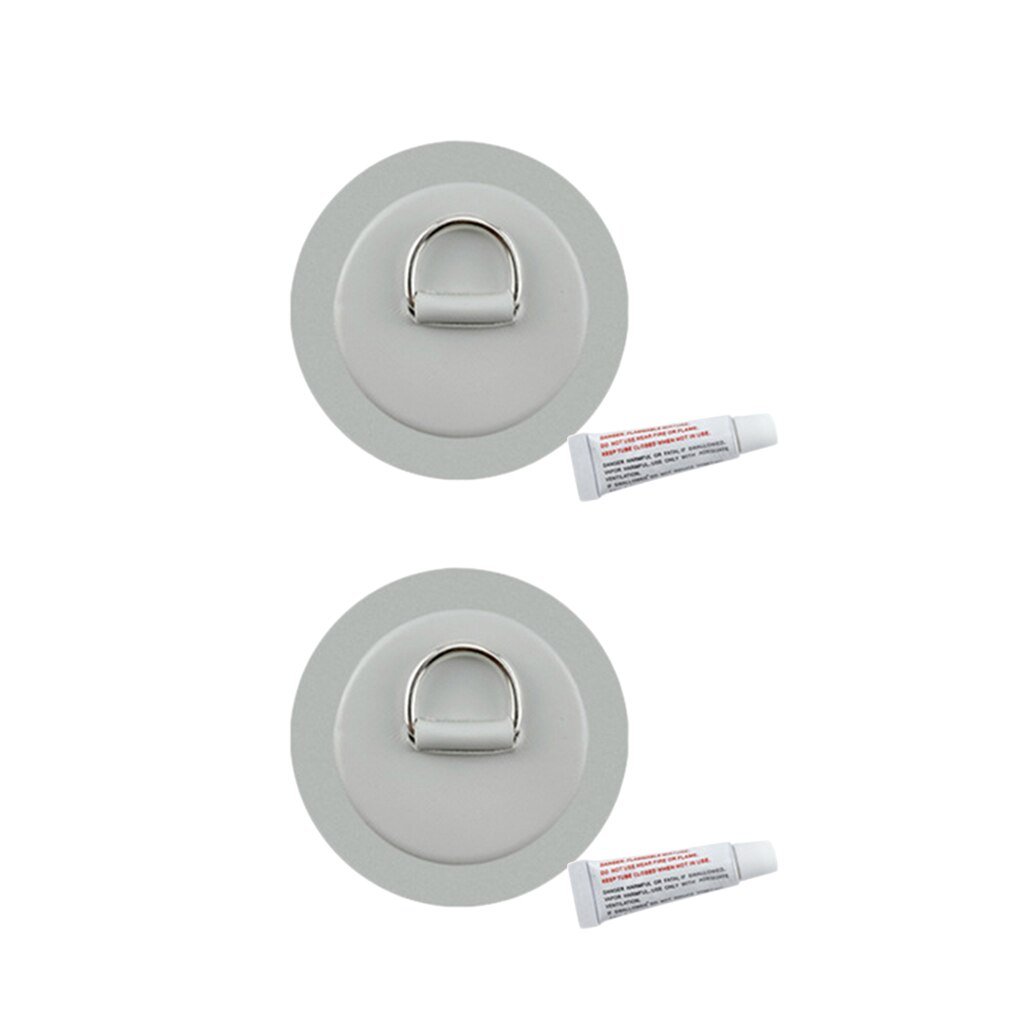 2 Stuks 4.3 Inch Rvs D- Pad/Patch Past Pvc Boot Kayak Kano: Grey