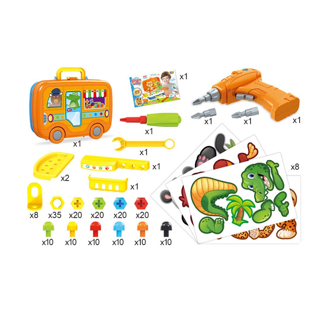 freundlicher Elektrische Bohrer Schraubendreher Puzzle Spielzeug 3D Bausteine Werkzeug Bausatz vorgeben Werkzeuge Spielzeug Bildung freundlicher Spielzeug -703A