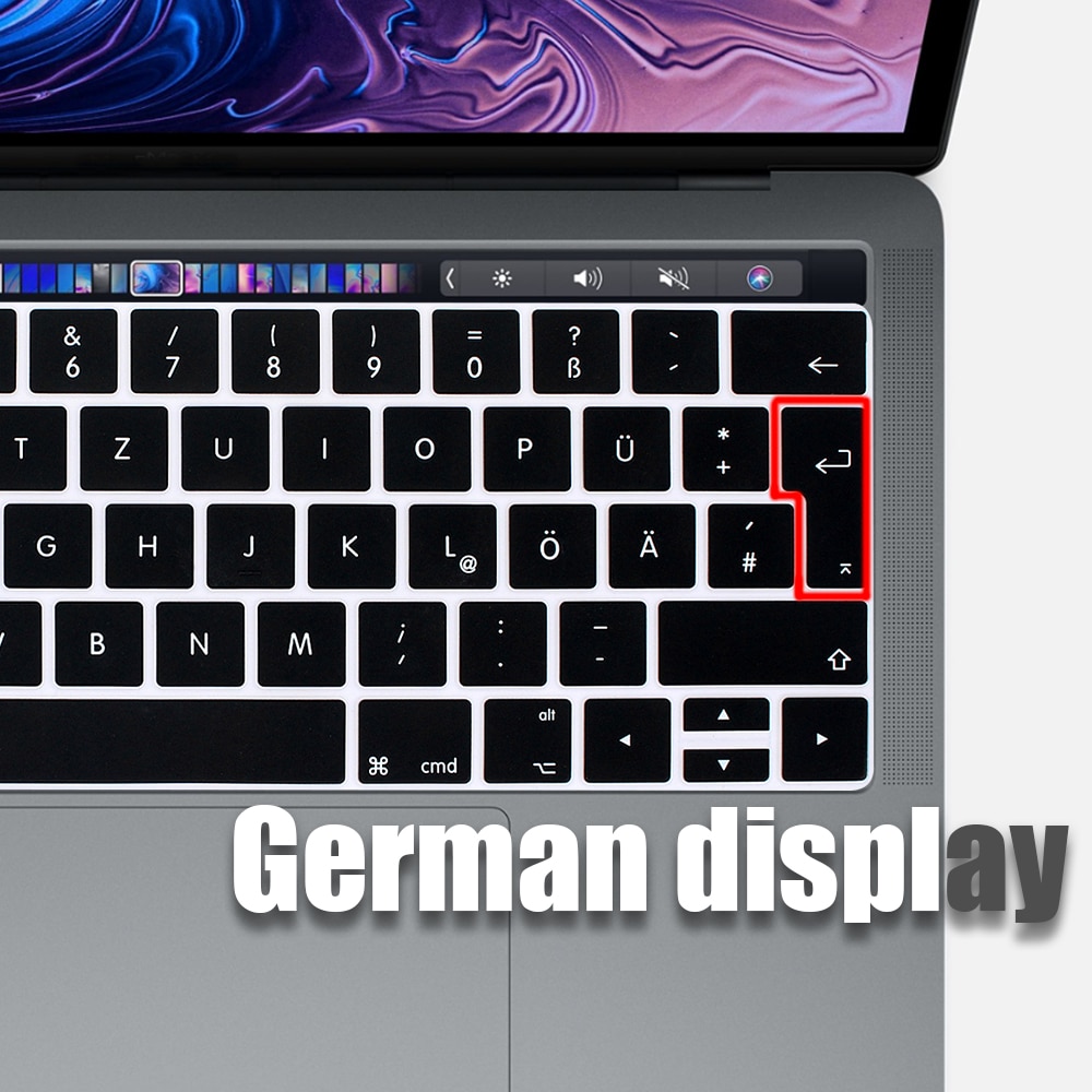 Duitse Laptop Siliconen Cover Laptop Cover Voor Macbook Air 13 Pro15 Touchbar 11 &quot;Toetsenbord Cover Stof-Proof Siliconen Toetsenbord Case