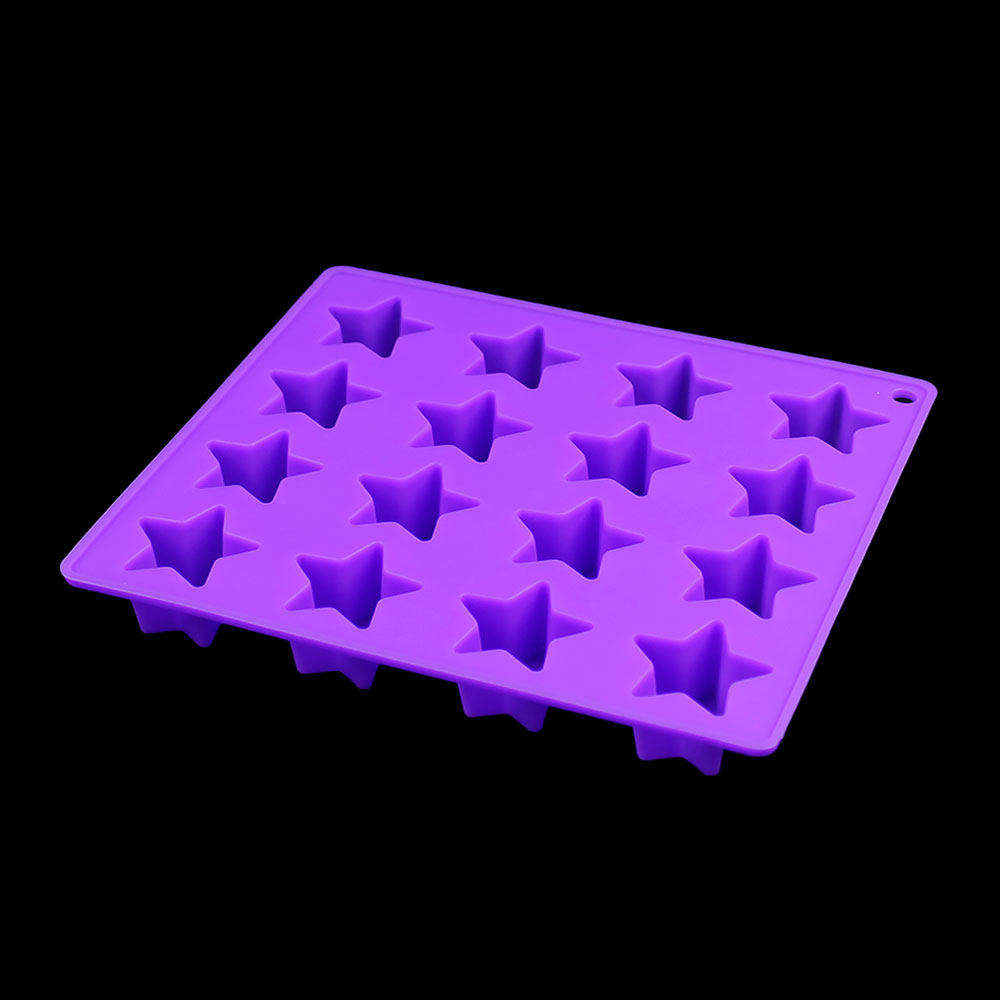Silicone World DIY Five-pointed Star Ice Cube Silicone Molds 16 Grids Star Ice Grid Mold Ice Making Tray Chocolate Baking Tools: Blue