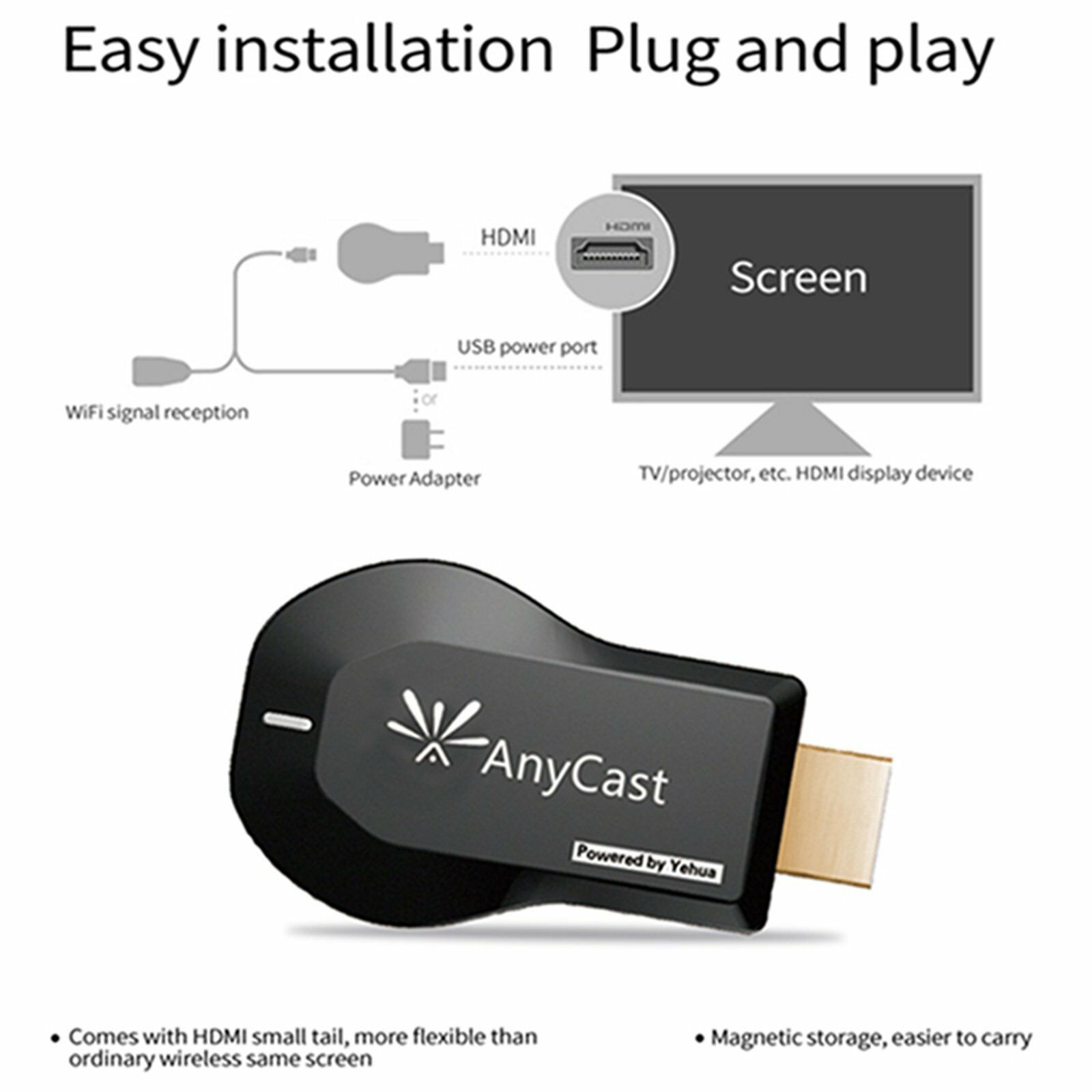 AnyCast WiFi récepteur d'affichage sans fil M9-2 Dongle1080P TV DLNA Airplay Miracast