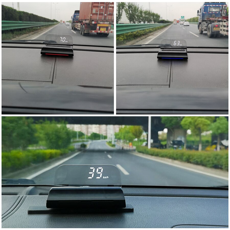 obd HUD Head Up Display 4K+ HD Display Speedometer Water Temperature RPM With Ambient Light Overspeed Warning Voltage OBDII KM/H