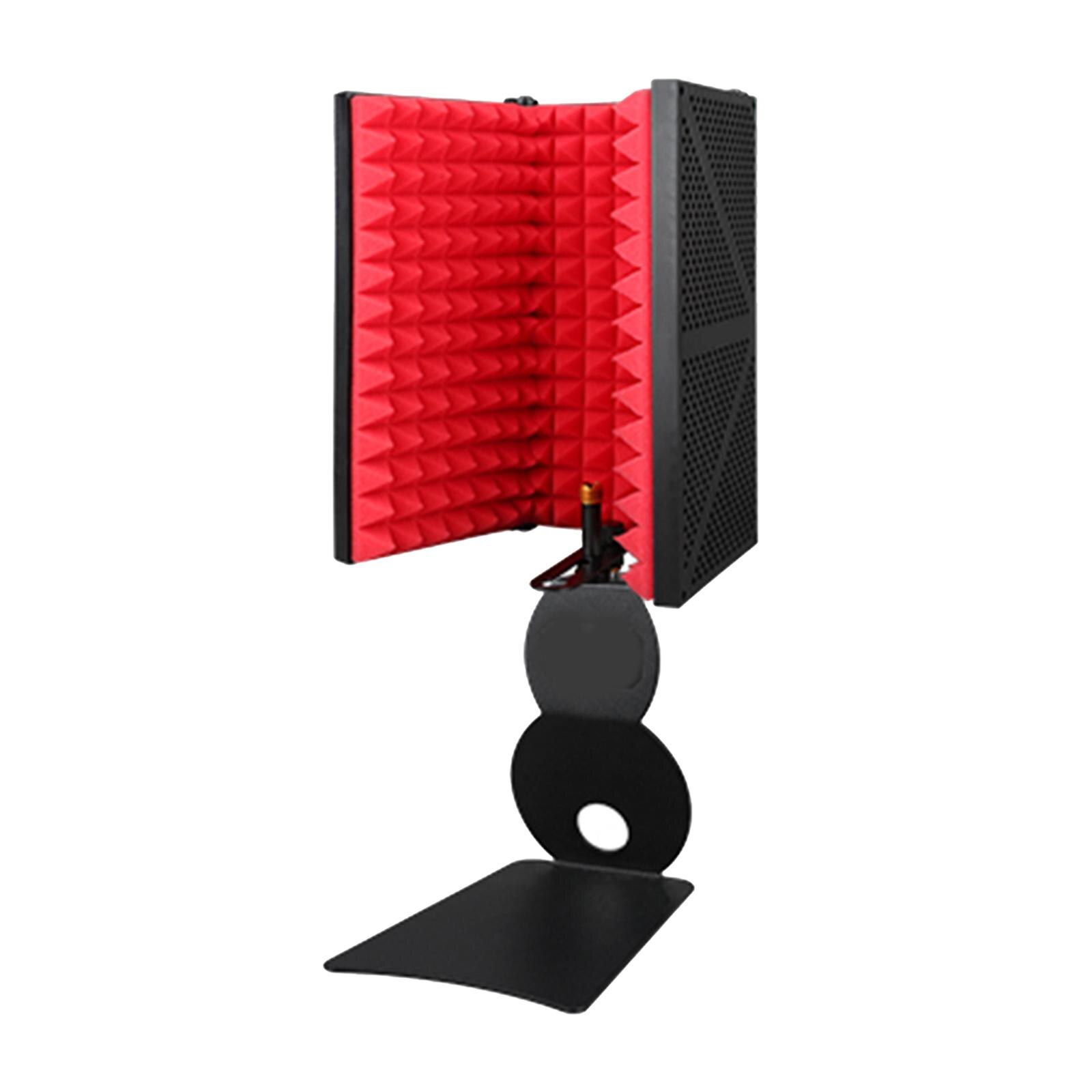 Escudo de aislamiento con soporte, micrófono, Reflector de espuma de amortiguación de sonido para: 3 Panels with Holder